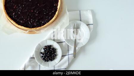 Sweet cake with black currant Stock Photo