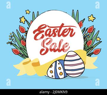 Happy easter holiday with colorful painted egg Stock Vector