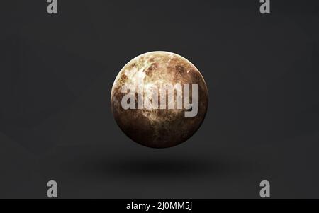 Venus - High resolution beautiful art presents planets of the solar system. Minimalistic style art on grey background Stock Photo