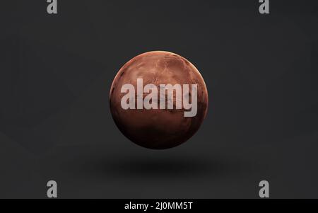 Mars - High resolution beautiful art presents planets of the solar system. Minimalistic style art on grey background. This image elements furnished by Stock Photo