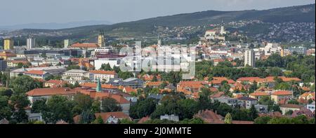 Nitra city panorama view from the Calvary. Slovakia.