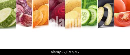Collage made of fresh vegetables, healthy food pattern Stock Photo