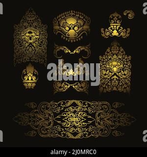 Cambodian gold pattern Stock Vector