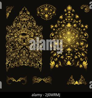 Cambodian gold pattern Stock Vector
