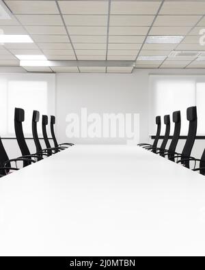 Conference room with black chairs Stock Photo