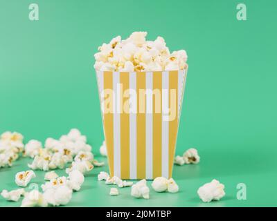 Close up delicious popcorn box ready be served Stock Photo