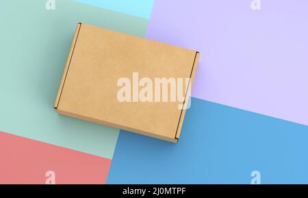 Contrasted background brown cardboard box Stock Photo