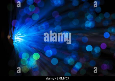Fiber optics lights abstract background Stock Photo