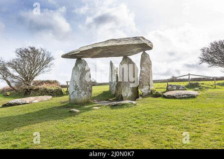 Pentre Ifan is the name of an ancient manor in the community and parish of Nevern, Pembrokeshire, Wales. It is 11 miles from Cardigan, Ceredigion, and Stock Photo