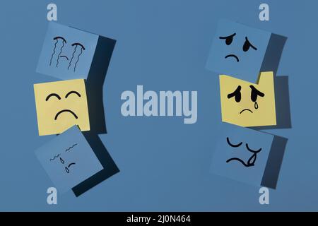 Blue monday with sticky notes copy space (1) Stock Photo