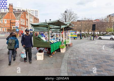 Lower Marsh Market stalls in London,England,UK Stock Photo