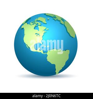 3D Globe Map Design isolated on White Background. Vector illustration Stock Vector