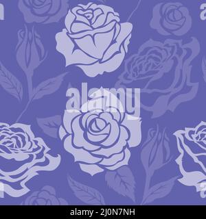 Seamless floral pattern very peri color Stock Vector
