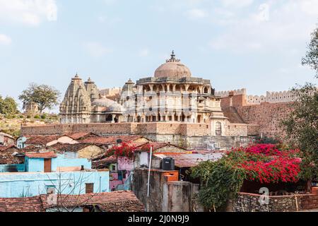 View of Vedi Temple in Kumbhalgarh Fort, a Mewar fortress on the westerly range of Aravalli Hills, Rajsamand district near Udaipur, Rajasthan, India Stock Photo