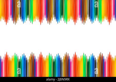 Multicolored markers or felt-tip pens Stock Photo