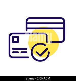 Credit card approved method of payment. Pixel perfect, editable stroke icon Stock Vector