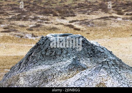 Beautiful mud volcanoes in the mountains. Gobustan. Azerbaijan. Stock Photo