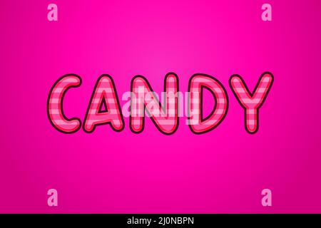 Editable text effects Candy , words and font can be changed Stock Vector