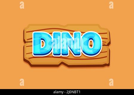 Editable text effects Dino , words and font can be changed Stock Vector