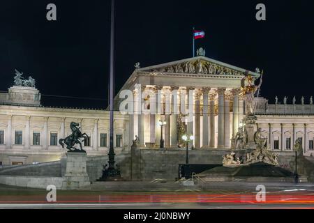 Austrian Parliament Building, Vienna, Austria Stock Photo