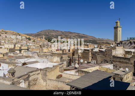 Fez or Fes Is A City In Northern Inland Morocco And The Capital Of The Fes-Meknes Administrative Region. Stock Photo