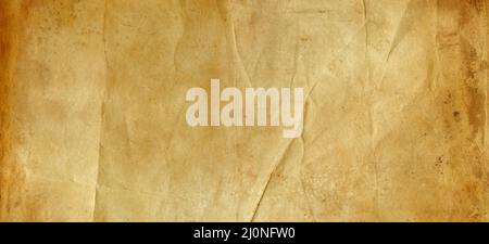Old brown crumpled paper texture background Stock Photo