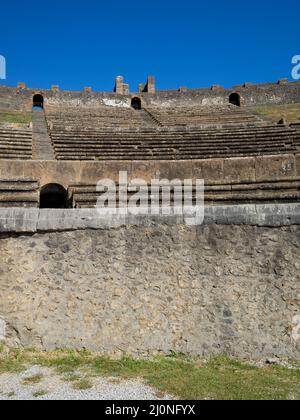 Pompeii Amphitheater interior benches Stock Photo