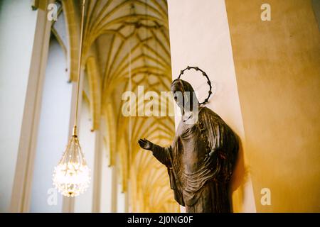 Statue of the Virgin Mary in the Frauenkirche cathedral. Munich Stock Photo