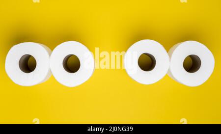 Top view toilet paper rolls. High quality and resolution beautiful photo concept Stock Photo