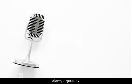 Top view microphone with copy space. High quality and resolution beautiful photo concept Stock Photo