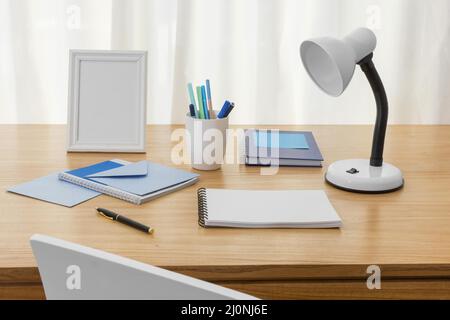 Workspace composition with notebook (1). High quality and resolution beautiful photo concept Stock Photo