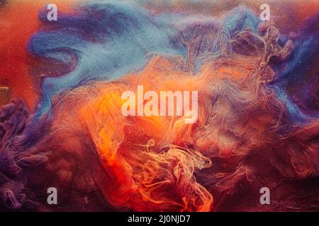 fume background mysterious aura orange blue haze Stock Photo