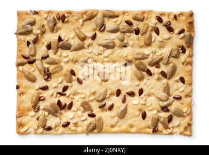 Healthy multigrain biscuit, isolated on white background Stock Photo