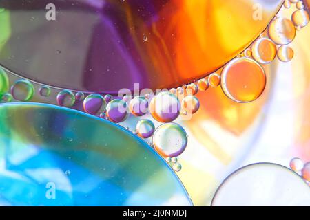 abstract photo of oil drops float on a water Stock Photo