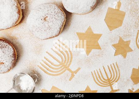 Traditional tasty doughnuts table. High quality and resolution beautiful photo concept Stock Photo