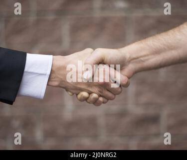 Side view man closing deal. High quality and resolution beautiful photo concept Stock Photo