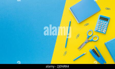 Scissors stapler copy space . High quality and resolution beautiful photo concept Stock Photo