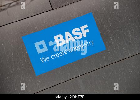 Munich, Germany. 20th Mar, 2022. Bureaus of the world's largest chemical company BASF SE ( Badische Anilin- und Sodafabrik ) seen in the Parstadt Schwabing in Munich, Germany. (Photo by Alexander Pohl/Sipa USA) Credit: Sipa USA/Alamy Live News Stock Photo