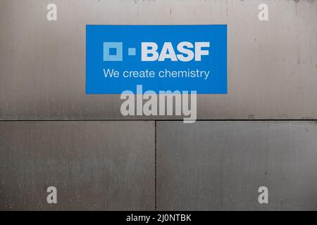 Bureaus of the world's largest chemical company BASF SE ( Badische Anilin- und Sodafabrik ) seen in the Parstadt Schwabing in Munich, Germany. (Photo by Alexander Pohl/Sipa USA) Stock Photo