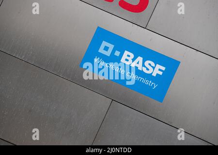 Bureaus of the world's largest chemical company BASF SE ( Badische Anilin- und Sodafabrik ) seen in the Parstadt Schwabing in Munich, Germany. (Photo by Alexander Pohl/Sipa USA) Stock Photo