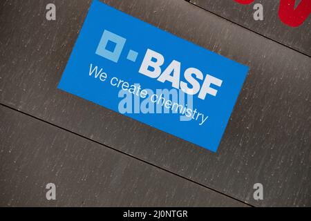 Munich, Germany. 20th Mar, 2022. Bureaus of the world's largest chemical company BASF SE ( Badische Anilin- und Sodafabrik ) seen in the Parstadt Schwabing in Munich, Germany. (Photo by Alexander Pohl/Sipa USA) Credit: Sipa USA/Alamy Live News Stock Photo