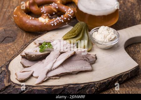 Cold bavarian roast pork Stock Photo