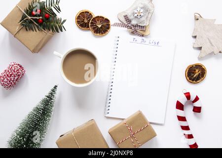 Organized table with notebook decorations . High quality and resolution beautiful photo concept Stock Photo
