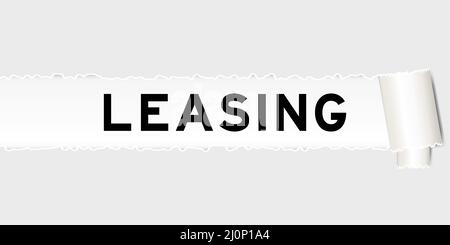 Ripped gray paper background that have word leasing under torn part Stock Vector