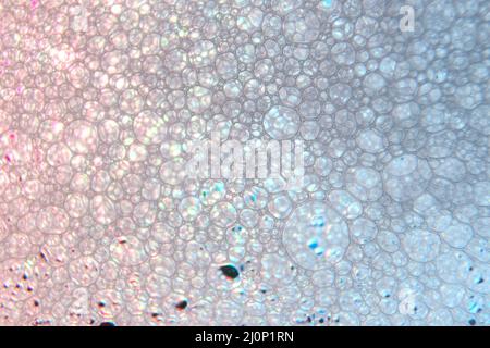 macro photo of colored soap foam Stock Photo