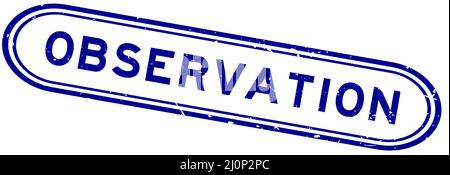 Grunge blue observation word rubber seal stamp on white background Stock Vector