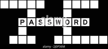 Alphabet letter in word password on crossword puzzle background Stock Vector
