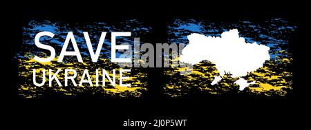 Save Ukraine. Stop War Save Ukraine. Pray For Ukraine peace. Save Ukraine from Russia. Stock Vector