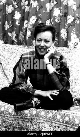 Actress Jenny Agutter during an interview about her forthcoming photography exhibition on show at the Newcastle Central Library 27 February 1983 Stock Photo