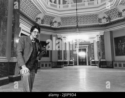 Lord Londonderry, 9th Marquess of Londonderry pictured at Wynyard Hall Estate, County Durham, 4th January 1983. Our Picture Shows ... Lord Londonderry in the magnificent entrance area to the hall. Stock Photo